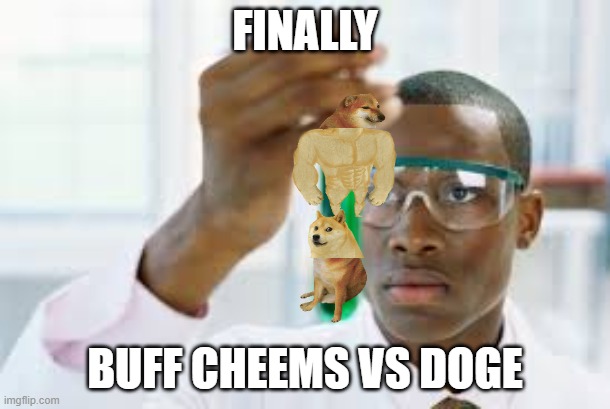 FINALLY | FINALLY; BUFF CHEEMS VS DOGE | image tagged in finally,buff doge vs cheems,uno reverse card,buff cheems vs doge,memes,funny | made w/ Imgflip meme maker