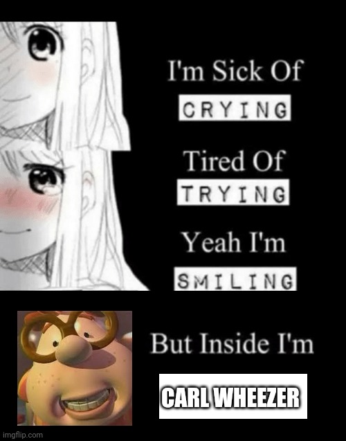 Lol idk | CARL WHEEZER | image tagged in im sick of crying bla | made w/ Imgflip meme maker