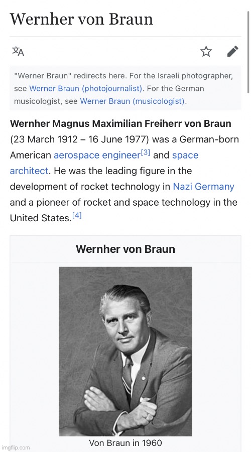 Some Nazis (#NotAllNazis) helped America get to space. And now you know. | made w/ Imgflip meme maker