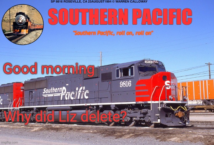 SP | Good morning; Why did Liz delete? | image tagged in sp | made w/ Imgflip meme maker