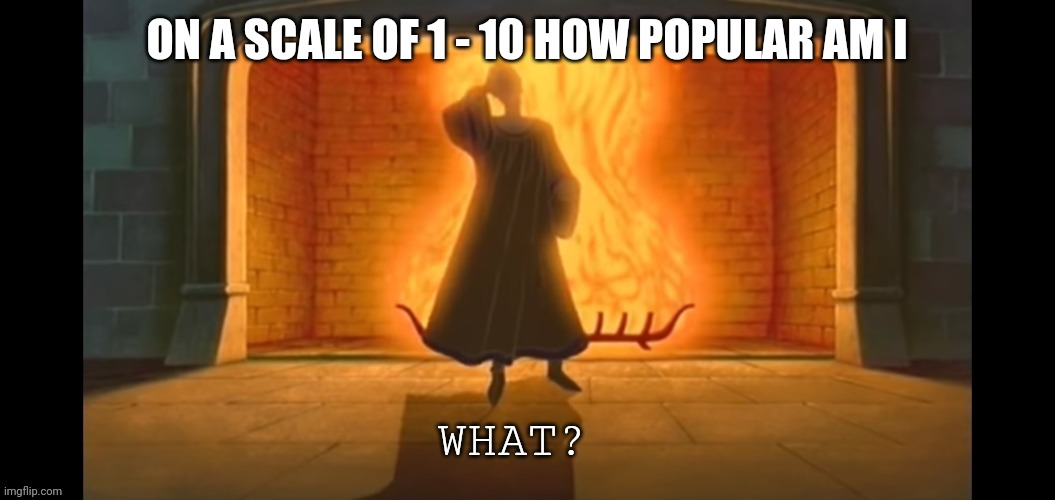 What? | ON A SCALE OF 1 - 10 HOW POPULAR AM I | image tagged in what | made w/ Imgflip meme maker