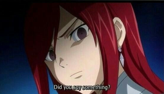 High Quality Did you say something Erza Blank Meme Template