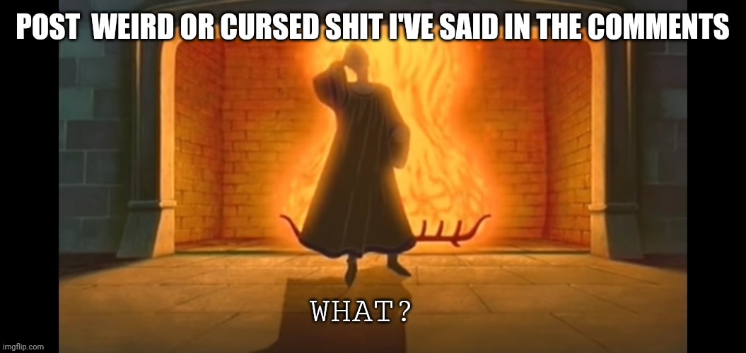 What? | POST  WEIRD OR CURSED SHIT I'VE SAID IN THE COMMENTS | image tagged in what | made w/ Imgflip meme maker