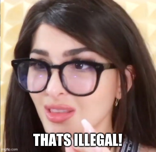 SSSniperwolf Thats Illegal | THATS ILLEGAL! | image tagged in sssniperwolf thats illegal | made w/ Imgflip meme maker