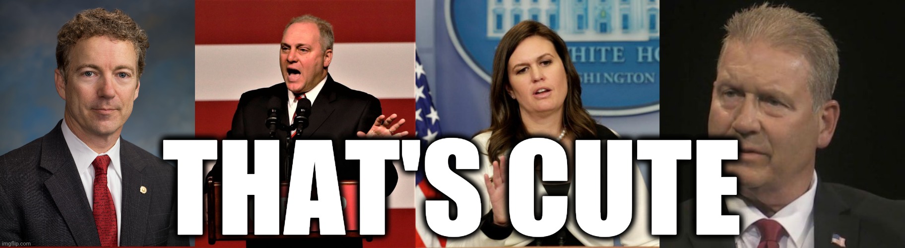 THAT'S CUTE | image tagged in scalise,sarah huckabee sanders | made w/ Imgflip meme maker
