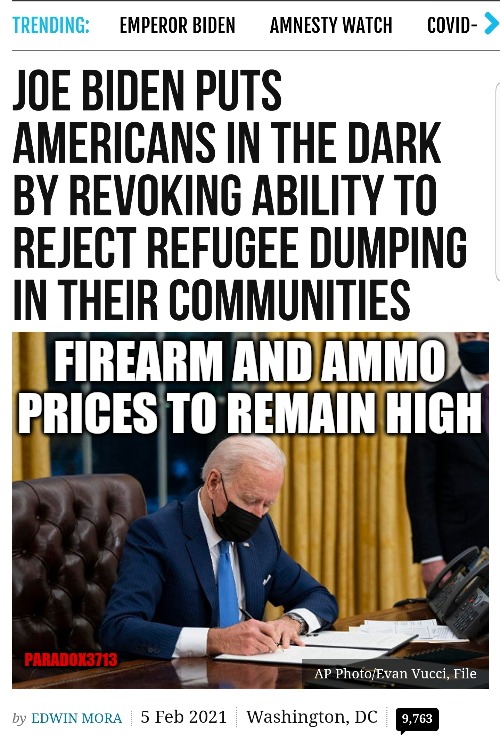 This is going to turn the rest of the States into Minnesota. | FIREARM AND AMMO PRICES TO REMAIN HIGH; PARADOX3713 | image tagged in memes,politcs,joe biden,refugees,democrats,progressives | made w/ Imgflip meme maker