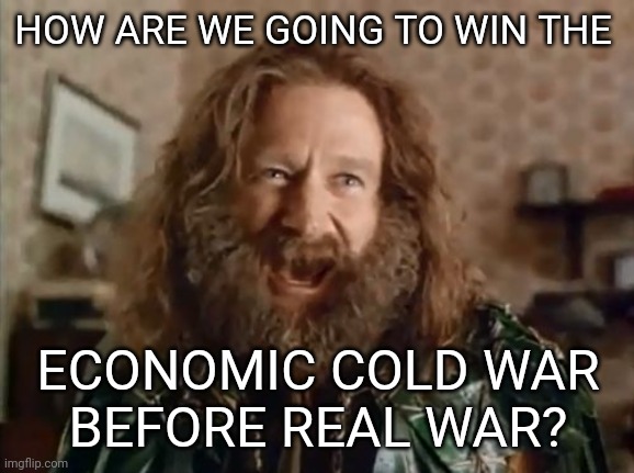 What Year Is It Meme | HOW ARE WE GOING TO WIN THE ECONOMIC COLD WAR
BEFORE REAL WAR? | image tagged in memes,what year is it | made w/ Imgflip meme maker