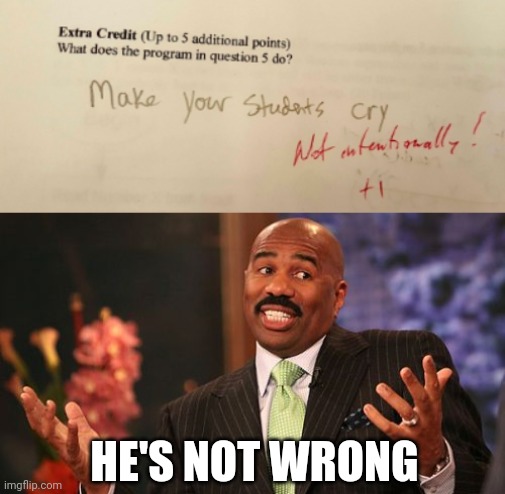 LOL | HE'S NOT WRONG | image tagged in memes,steve harvey,funny,tests,kids,school | made w/ Imgflip meme maker