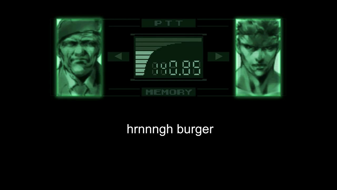 High Quality Metal Gear Solid hrnnngh burger Blank Meme Template