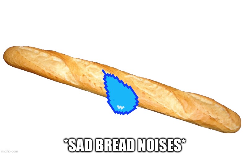 Baugett | *SAD BREAD NOISES* | image tagged in baugett | made w/ Imgflip meme maker