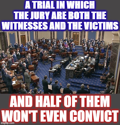 Next week we will witness the most degrading spectacle in American history: Brought to you by 45 spineless GOP Senators | A TRIAL IN WHICH THE JURY ARE BOTH THE WITNESSES AND THE VICTIMS; AND HALF OF THEM WON'T EVEN CONVICT | image tagged in gop senate traitors,trump impeachment,impeach trump,impeachment,senators,republicans | made w/ Imgflip meme maker