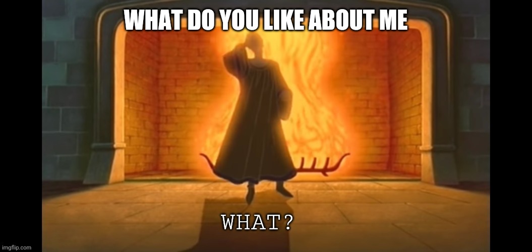 What? | WHAT DO YOU LIKE ABOUT ME | image tagged in what | made w/ Imgflip meme maker
