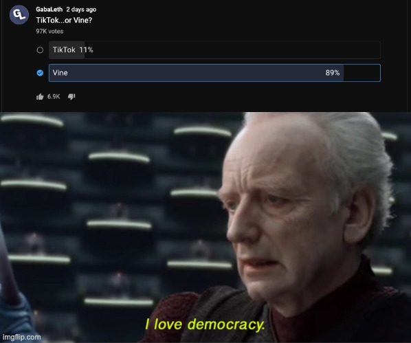 sorry I haven't been in the stream for a while | image tagged in i love democracy,im back,tik tok sucks,vine | made w/ Imgflip meme maker