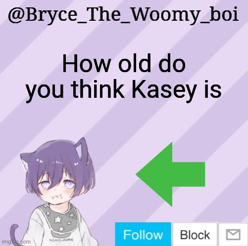 She's 2 | How old do you think Kasey is | image tagged in bryce_the_woomy_boi's announcement template | made w/ Imgflip meme maker