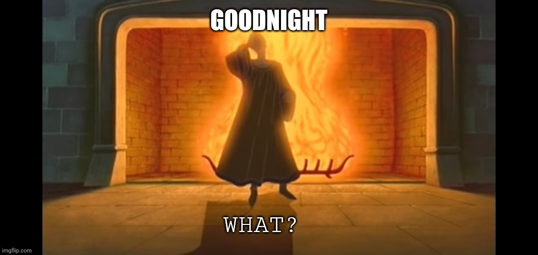 What? | GOODNIGHT | image tagged in what | made w/ Imgflip meme maker