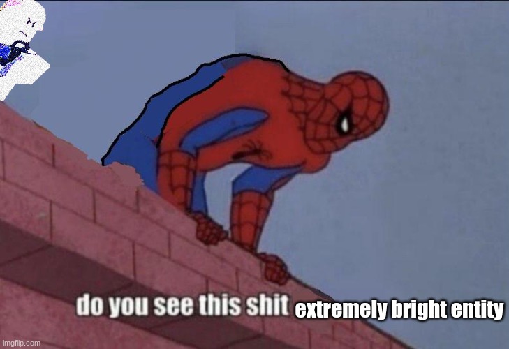 what (i accidentally made it anonymous) | extremely bright entity | image tagged in spider-man do you see this | made w/ Imgflip meme maker