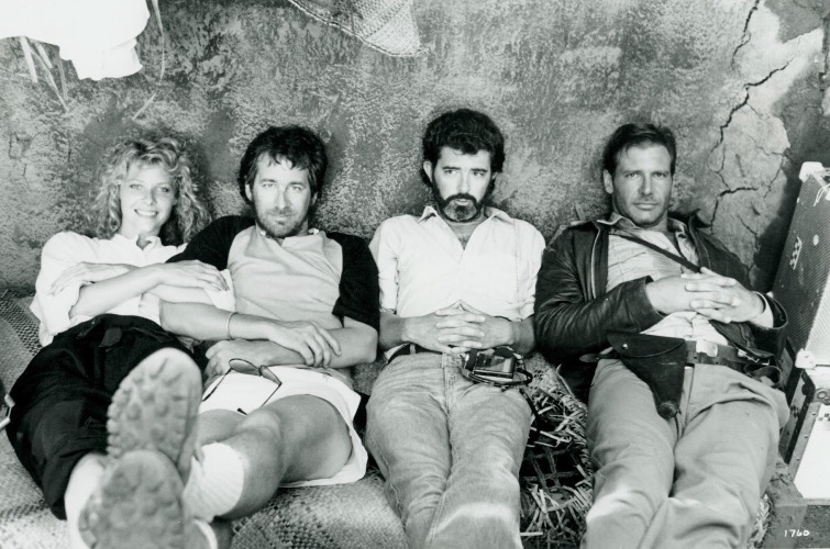 Kate Capshaw (Spielberg), Steven Spielberg, George Lucas, and Harrison Ford | image tagged in awesome,pics,photography | made w/ Imgflip meme maker