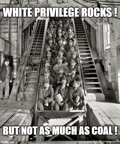 WHITE PRIVILEGE ROCKS ! BUT NOT AS MUCH AS COAL ! | made w/ Imgflip meme maker