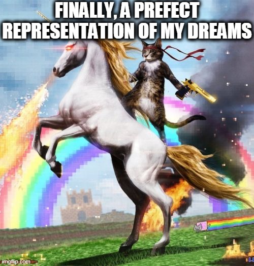 Welcome To The Internets |  FINALLY, A PREFECT
REPRESENTATION OF MY DREAMS | image tagged in memes,welcome to the internets | made w/ Imgflip meme maker