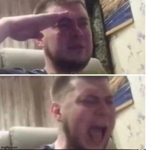 Crying salute | image tagged in crying salute | made w/ Imgflip meme maker