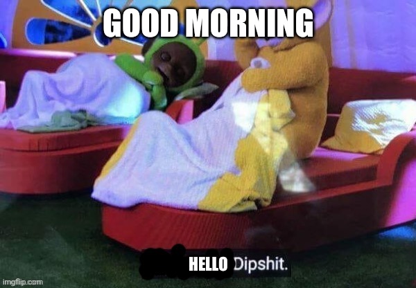 Hello dipshit | GOOD MORNING | image tagged in hello dipshit | made w/ Imgflip meme maker