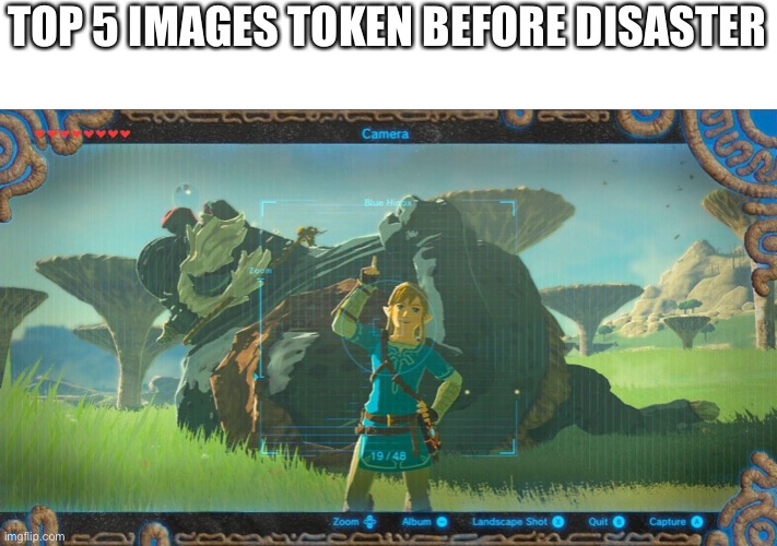 link botw | TOP 5 IMAGES TOKEN BEFORE DISASTER | image tagged in link botw | made w/ Imgflip meme maker