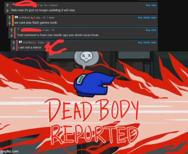 gotem | image tagged in dead body reported | made w/ Imgflip meme maker