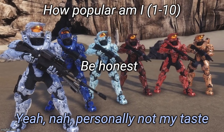 Yeah nah personally not my taste | How popular am I (1-10); Be honest | image tagged in yeah nah personally not my taste | made w/ Imgflip meme maker