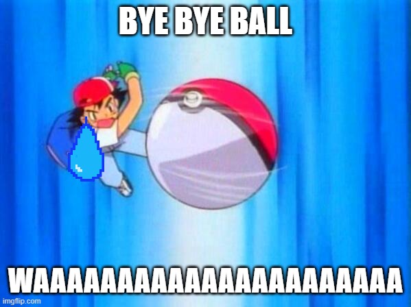 bye ball | BYE BYE BALL; WAAAAAAAAAAAAAAAAAAAAAA | image tagged in i choose you | made w/ Imgflip meme maker