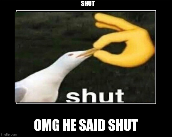 SHUT OMG HE SAID SHUT | made w/ Imgflip meme maker