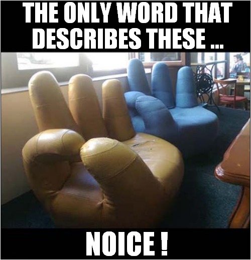 Noice Seats ! | THE ONLY WORD THAT DESCRIBES THESE ... NOICE ! | image tagged in fun,seat,noice | made w/ Imgflip meme maker