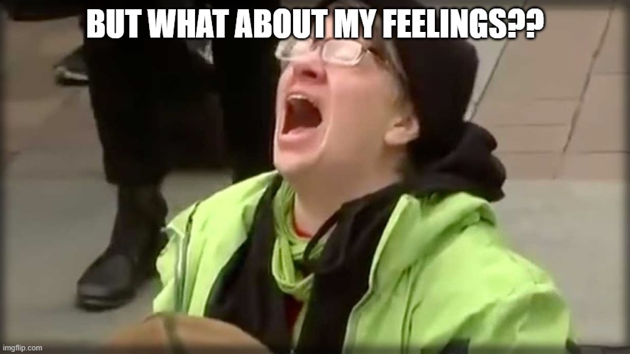Trump SJW No | BUT WHAT ABOUT MY FEELINGS?? | image tagged in trump sjw no | made w/ Imgflip meme maker