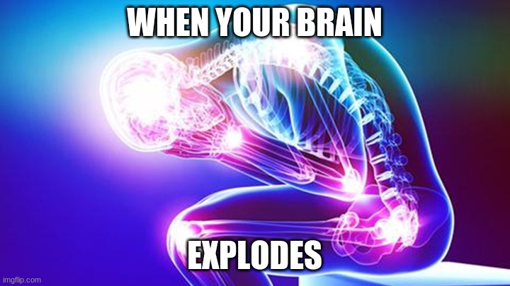 memes | WHEN YOUR BRAIN; EXPLODES | image tagged in funny memes,dank memes | made w/ Imgflip meme maker