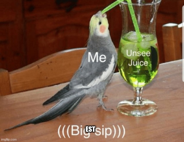 Unsee juice | EST | image tagged in unsee juice | made w/ Imgflip meme maker