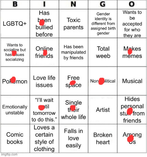 TheSuitedGayWeeb's Bingo | image tagged in jer-sama's bingo | made w/ Imgflip meme maker