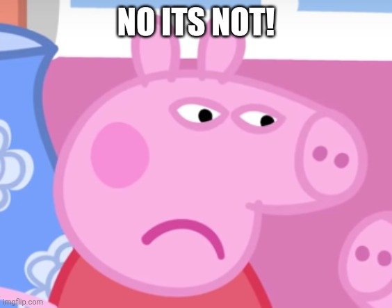 Angry Peppa Pig | NO ITS NOT! | image tagged in angry peppa pig,memes | made w/ Imgflip meme maker