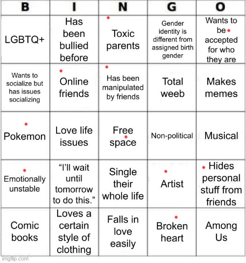 TheSuitedGayWeeb's Bingo | image tagged in jer-sama's bingo | made w/ Imgflip meme maker