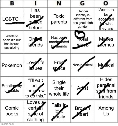 yuh | image tagged in jer-sama's bingo | made w/ Imgflip meme maker