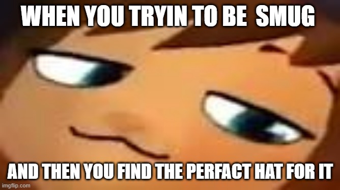 join za-09 stream for even funnier memes | WHEN YOU TRYIN TO BE  SMUG; AND THEN YOU FIND THE PERFACT HAT FOR IT | image tagged in smug hat kid mp4 | made w/ Imgflip meme maker