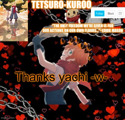 Thanks yachi -w- | made w/ Imgflip meme maker