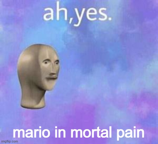 Ah yes | mario in mortal pain | image tagged in ah yes | made w/ Imgflip meme maker