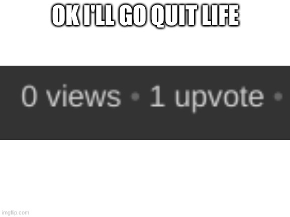 Blank White Template | OK I'LL GO QUIT LIFE | image tagged in blank white template | made w/ Imgflip meme maker
