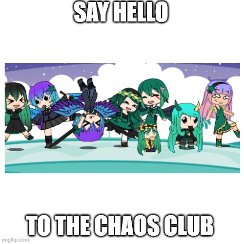 Names are posted in the comments! | SAY HELLO; TO THE CHAOS CLUB | image tagged in memes,blank transparent square | made w/ Imgflip meme maker