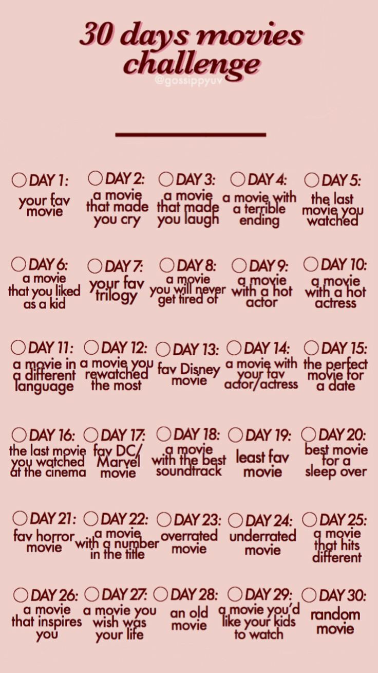 High Quality 30 day movie challenge Blank Meme Template