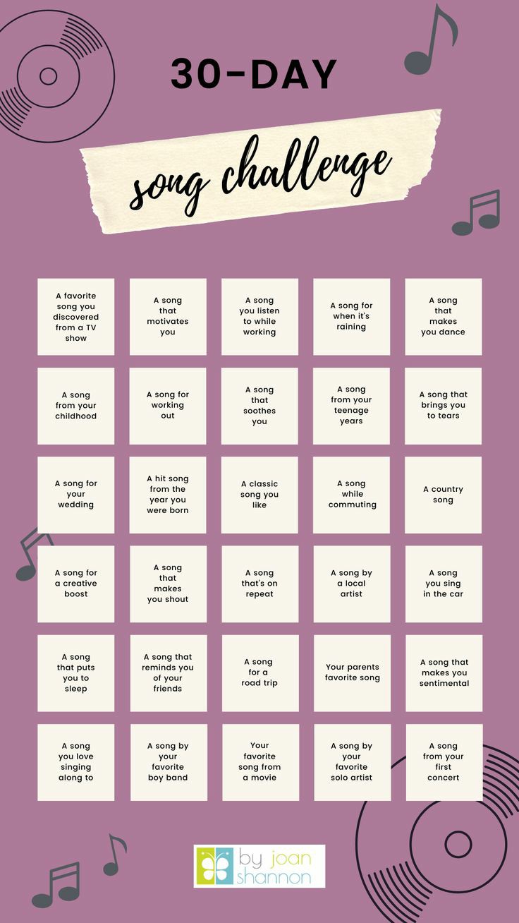 30 Day Song Challenge Blank Template Imgflip