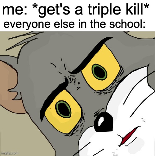 I like dogs do you? | me: *get's a triple kill*; everyone else in the school: | image tagged in memes,unsettled tom | made w/ Imgflip meme maker