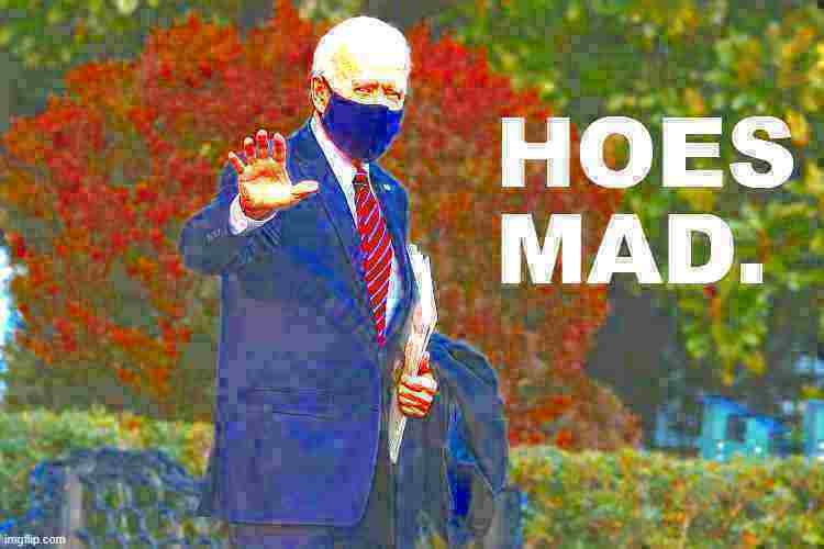 Joe Biden hoes mad deep-fried 3 Blank Meme Template