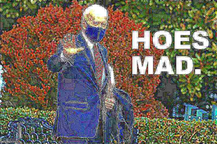 Joe Biden hoes mad deep-fried 5 Blank Meme Template