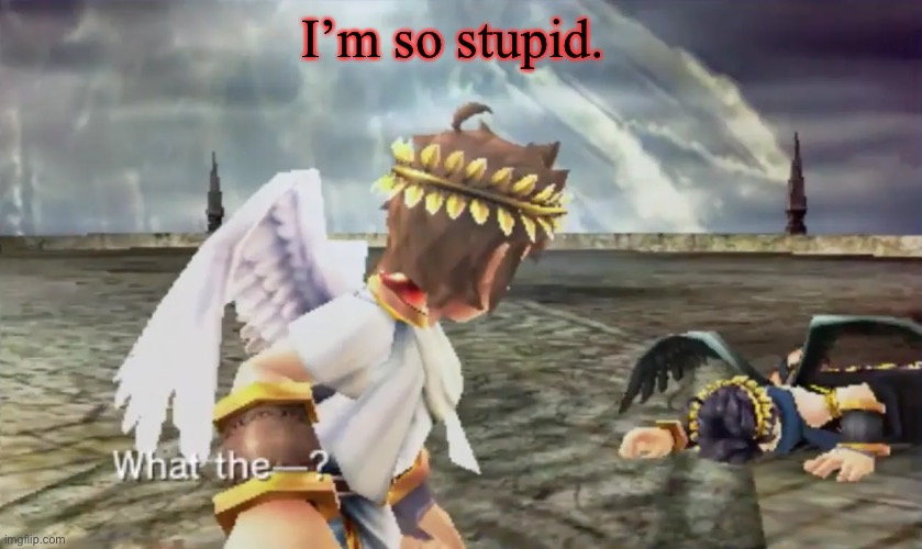 Kid Icarus | I’m so stupid. | image tagged in kid icarus | made w/ Imgflip meme maker