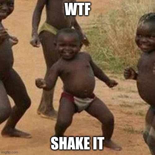 hfxh | WTF; SHAKE IT | image tagged in memes,third world success kid | made w/ Imgflip meme maker